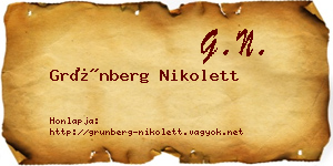 Grünberg Nikolett névjegykártya